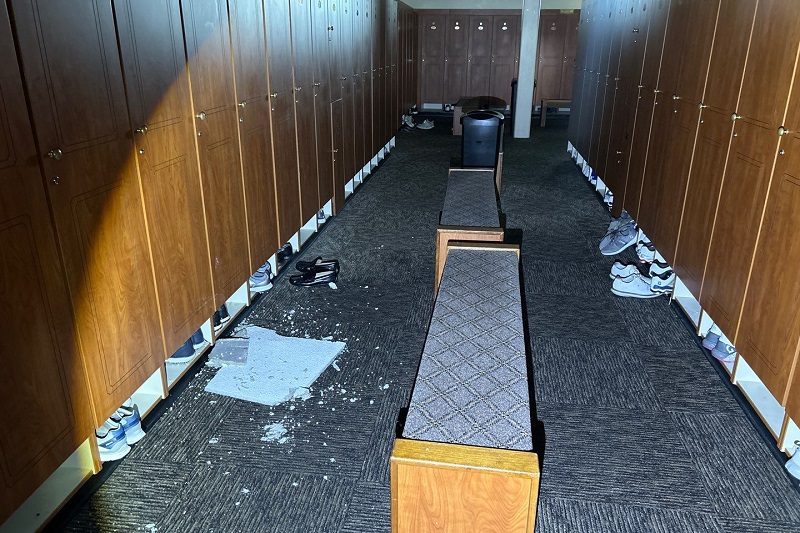 Kirkbrae Country Club before picture of a decimated Locker Room